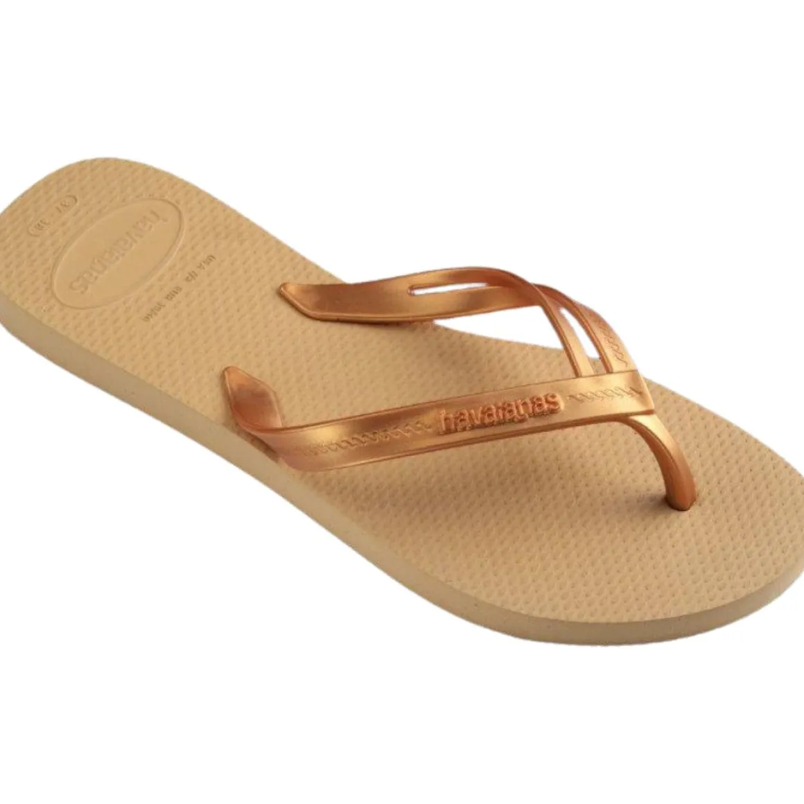 Ciabatte infradito da Donna color oro metallizzato e beige Havaianas