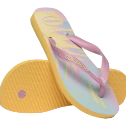 Ciabatte Infradito da Donna Gialle con stampa tropicale Havaianas
