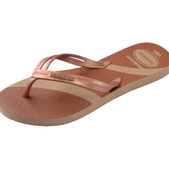 Ciabatte infradito da Donna marroni e oro Havaianas Elegance Print