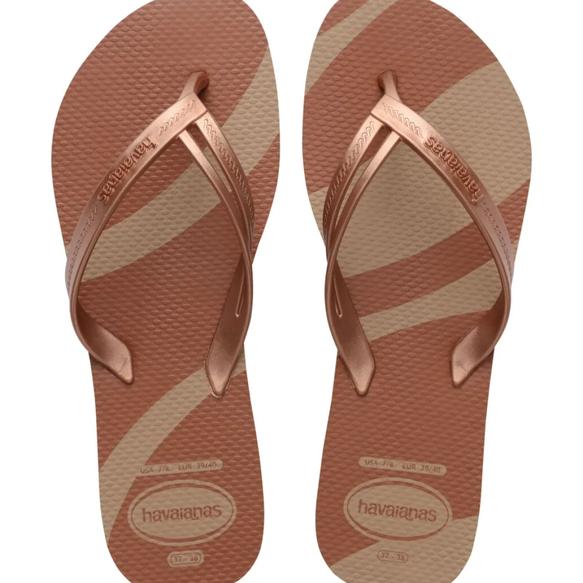 Ciabatte infradito da Donna marroni e oro Havaianas Elegance Print