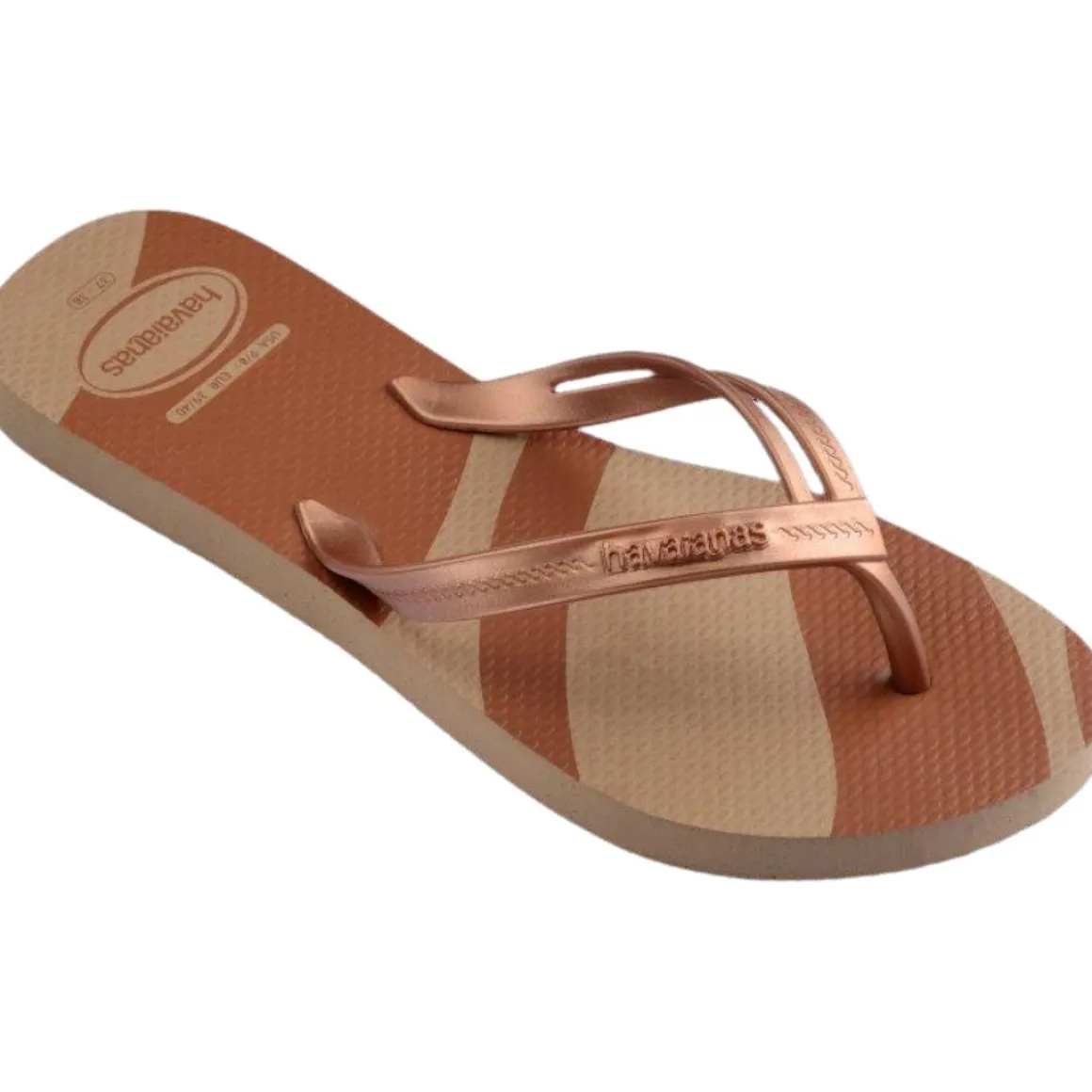 Ciabatte infradito da Donna marroni e oro Havaianas Elegance Print