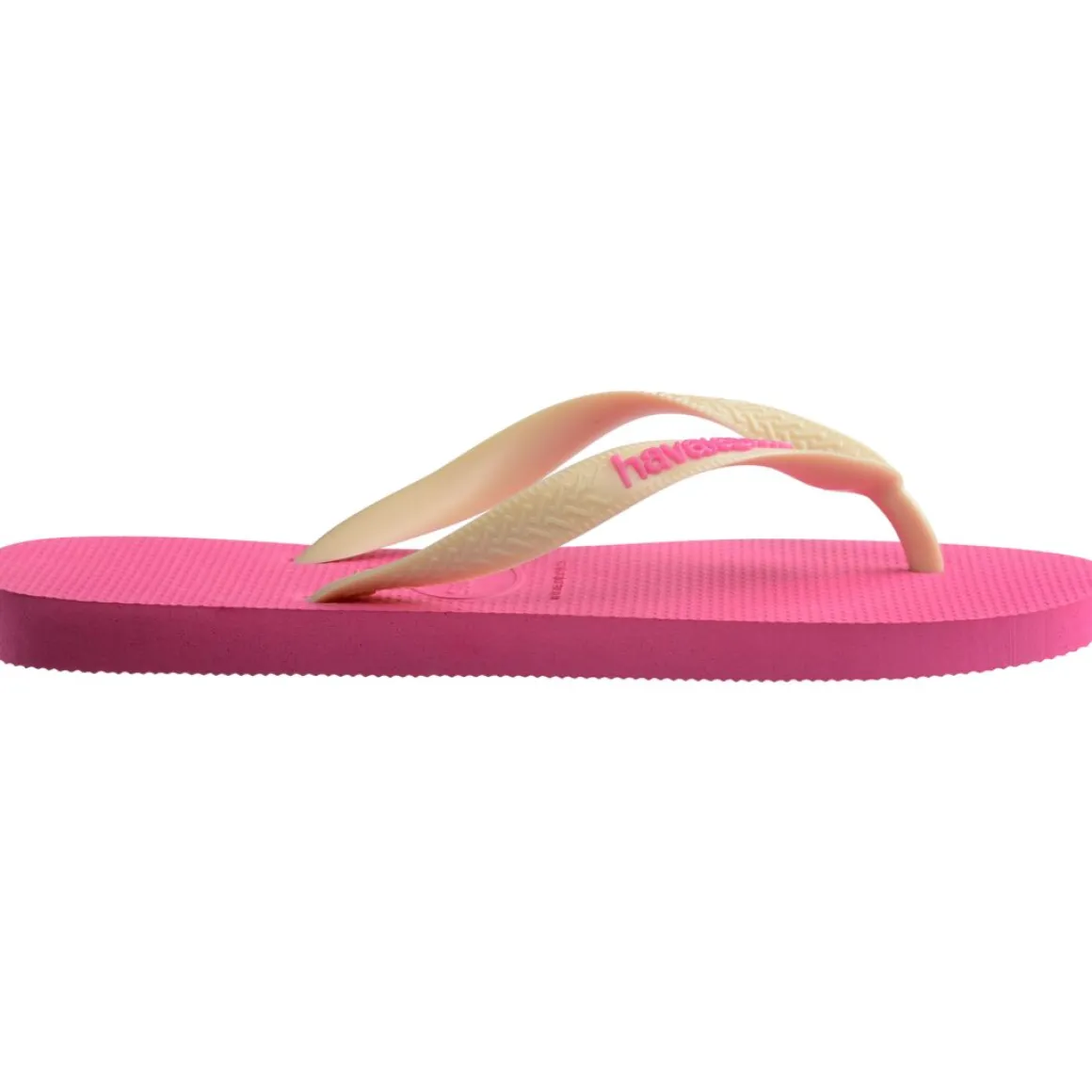 Ciabatte infradito da Donna rosa con fascette beige in gomma Havaianas