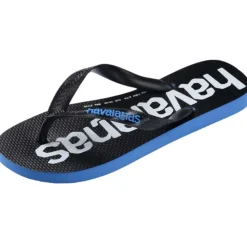Ciabatte infradito da Uomo blu e nere con maxi logo Havaianas