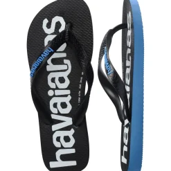 Ciabatte infradito da Uomo blu e nere con maxi logo Havaianas