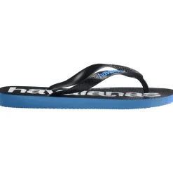 Ciabatte infradito da Uomo blu e nere con maxi logo Havaianas