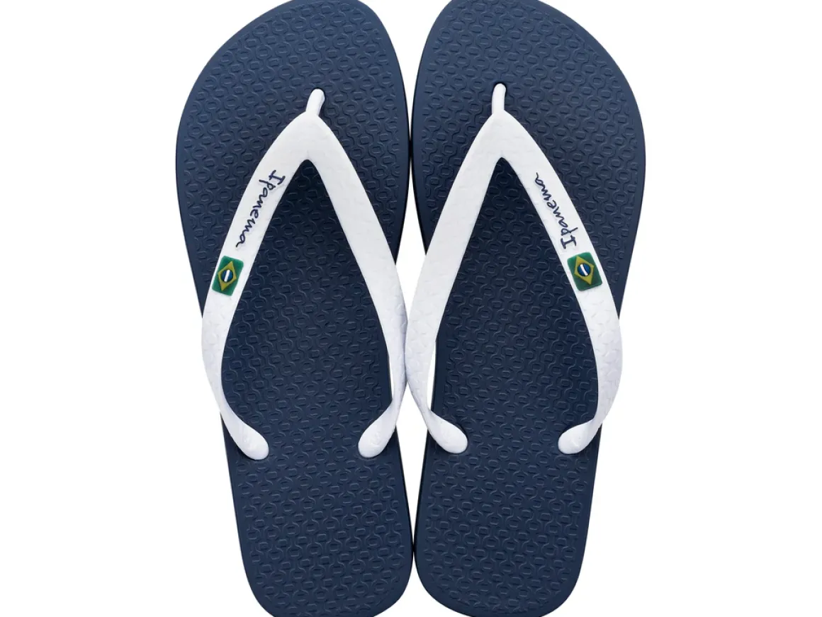 Ciabatte infradito da Uomo blu e bianche con logo Ipanema Anatomic Brasil