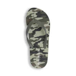 Ciabatte infradito da Uomo verdi con fantasia camouflage De Fonseca