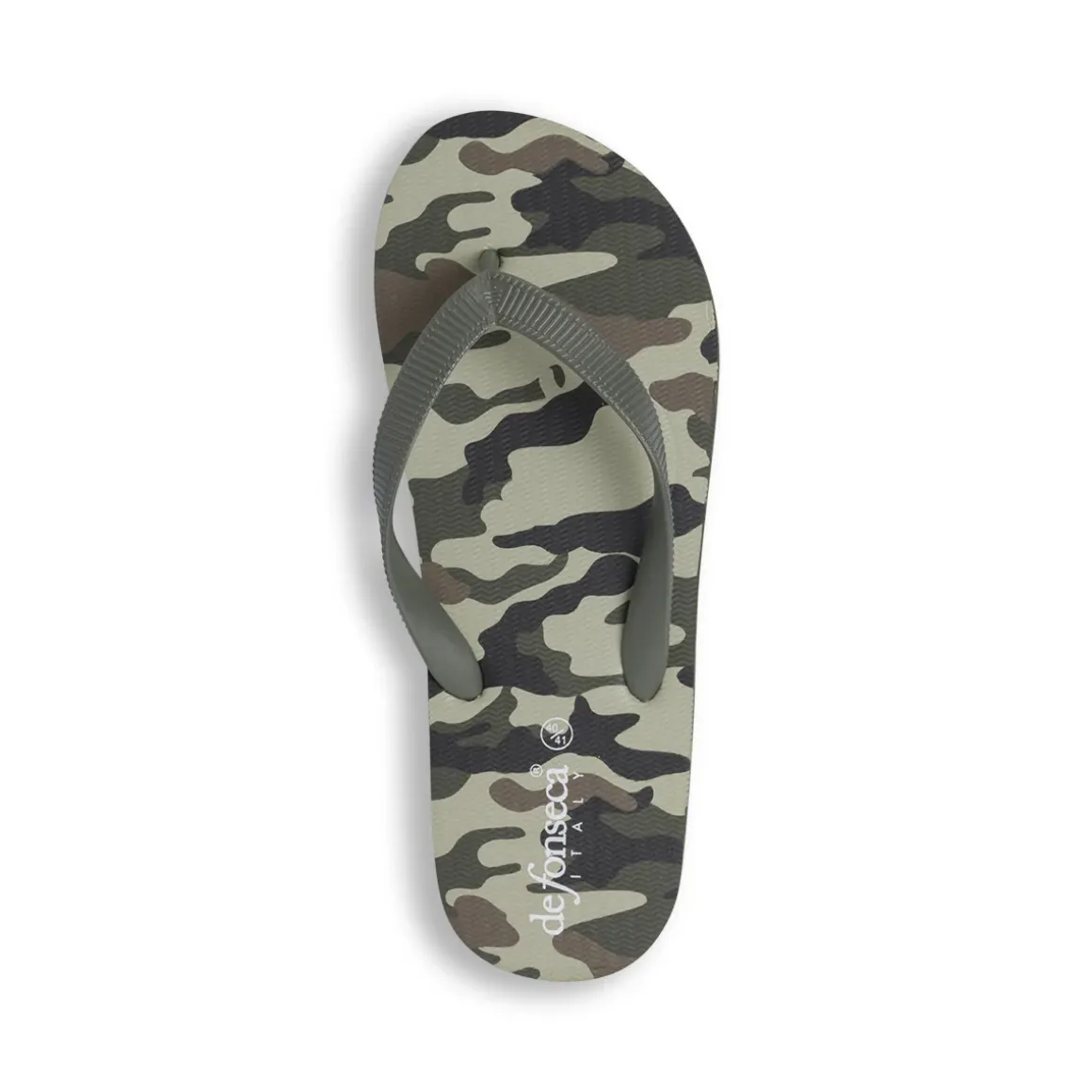 Ciabatte infradito da Uomo verdi con fantasia camouflage De Fonseca
