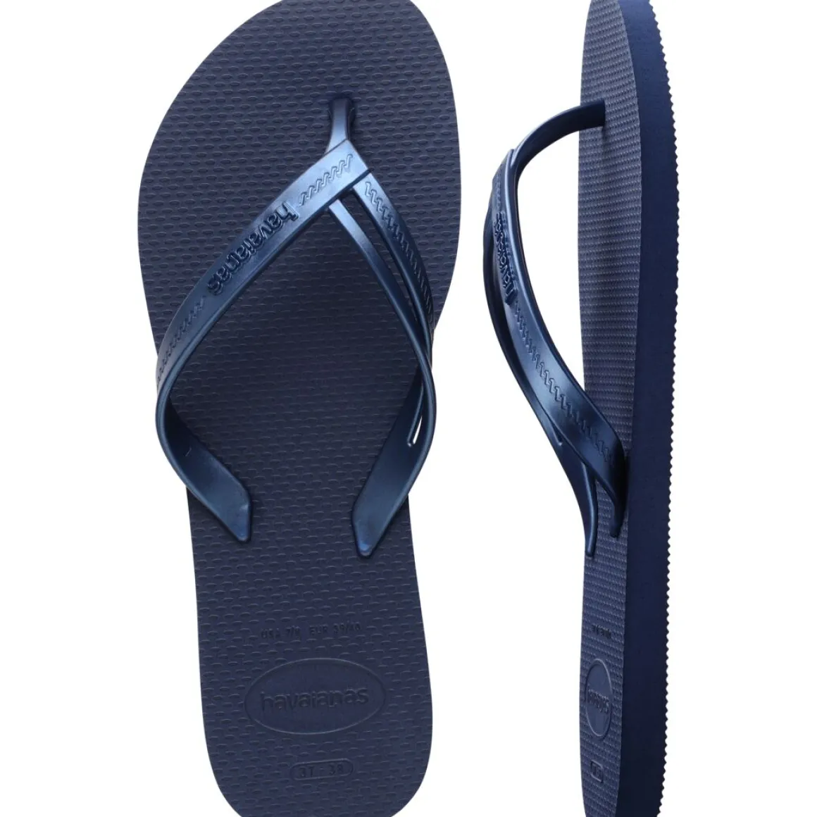 Ciabatte infradito Donna blu con fasce effetto metallizzato Havaianas