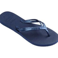 Ciabatte infradito Donna blu con fasce effetto metallizzato Havaianas