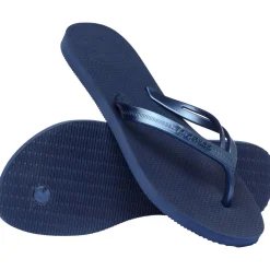 Ciabatte infradito Donna blu con fasce effetto metallizzato Havaianas