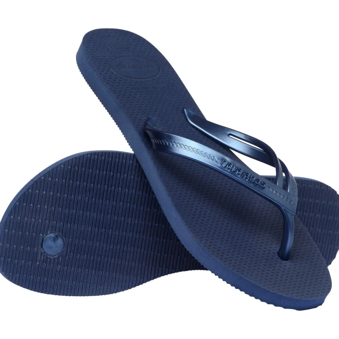 Ciabatte infradito Donna blu con fasce effetto metallizzato Havaianas