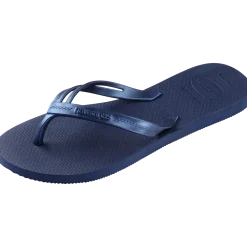 Ciabatte infradito Donna blu con fasce effetto metallizzato Havaianas