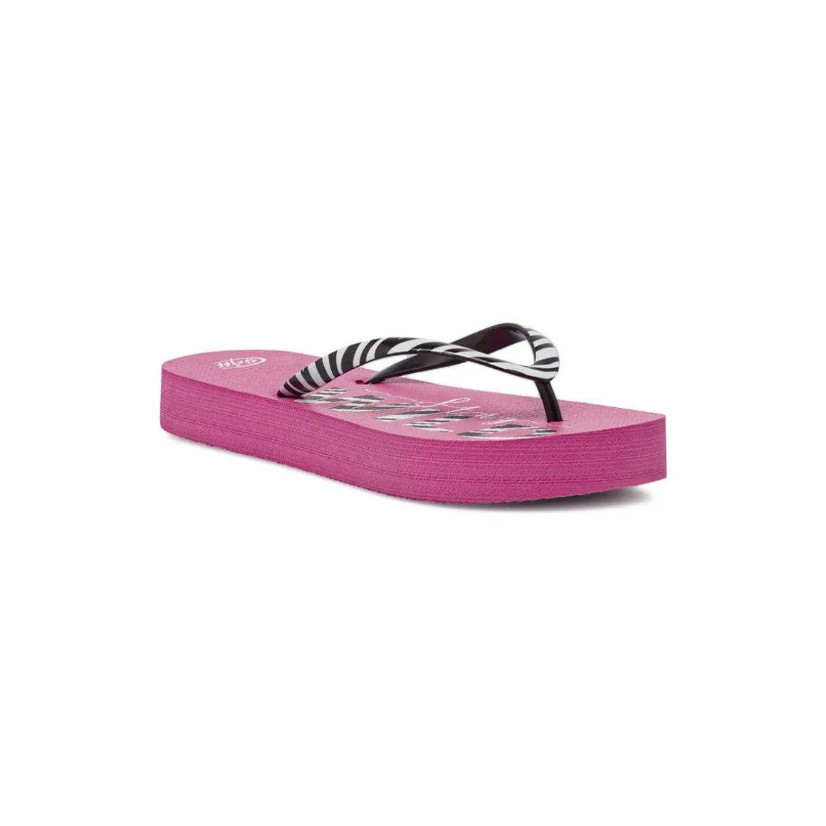 Ciabatte infradito fucsia da Donna con stampa zebrata e platform Griff
