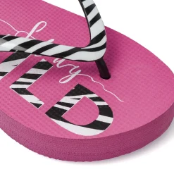 Ciabatte infradito fucsia da Donna con stampa zebrata e platform Griff