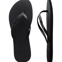 Ciabatte infradito nere da Donna con logo in rilievo Havaianas