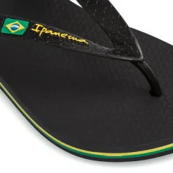 Ciabatte infradito nere da Uomo con logo bandiera Brasile Ipanema Brasil