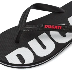 Ciabatte infradito nere Uomo con logo bianco e dettagli rossi Ducati