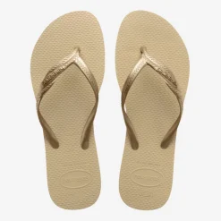 Ciabatte infradito oro e beige da Donna con logo Havaianas