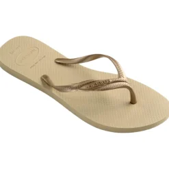 Ciabatte infradito oro e beige da Donna con logo Havaianas