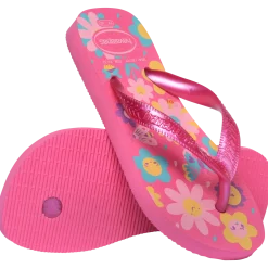 Ciabatte Infradito Rosa Bambina in gomma con stampa floreale Havaianas