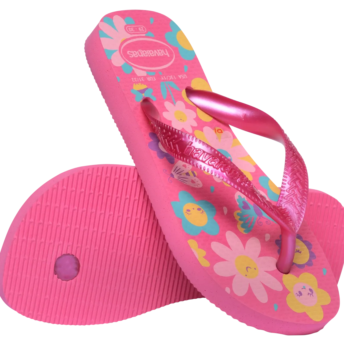 Ciabatte Infradito Rosa Bambina in gomma con stampa floreale Havaianas