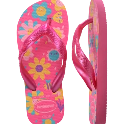 Ciabatte Infradito Rosa Bambina in gomma con stampa floreale Havaianas