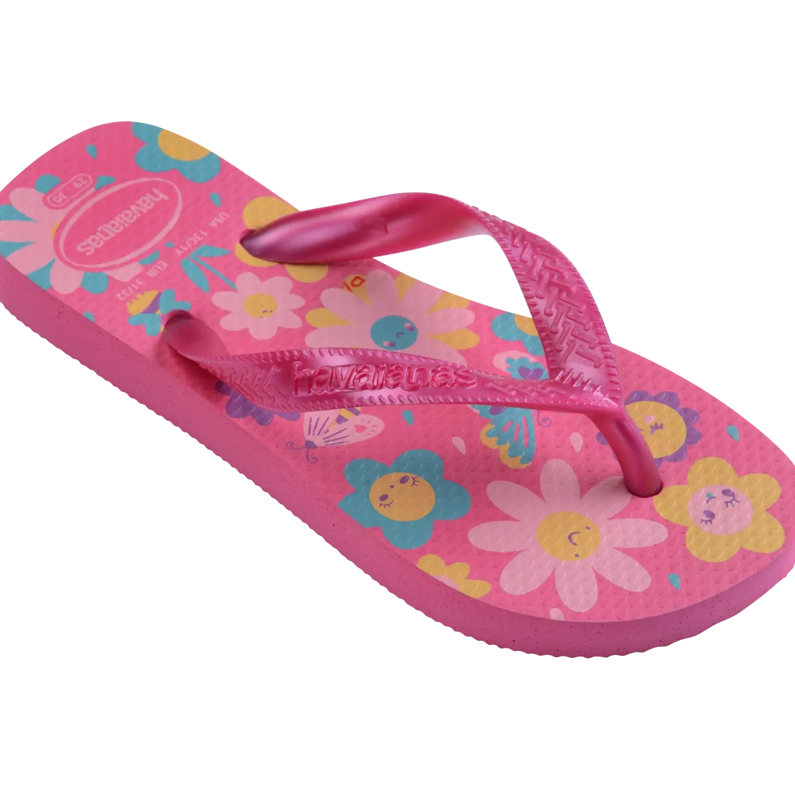 Ciabatte Infradito Rosa Bambina in gomma con stampa floreale Havaianas