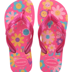 Ciabatte Infradito Rosa Bambina in gomma con stampa floreale Havaianas
