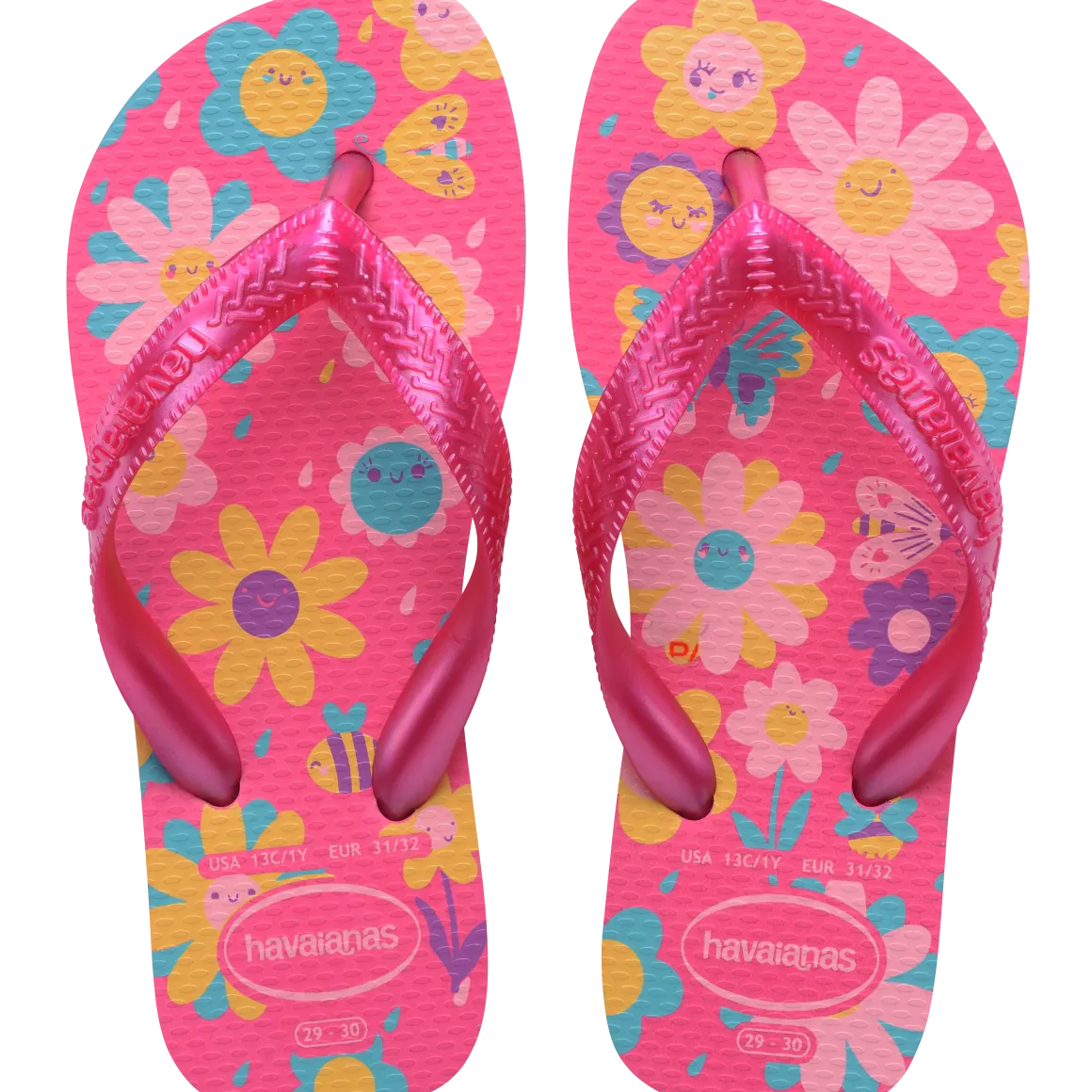 Ciabatte Infradito Rosa Bambina in gomma con stampa floreale Havaianas