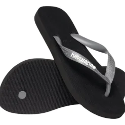Ciabatte infradito Unisex Nere e grigie con suola in gomma Havaianas