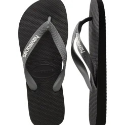 Ciabatte infradito Unisex Nere e grigie con suola in gomma Havaianas