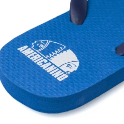 Ciabatte infradito Uomo blu con logo e dettagli arancioni Americanino