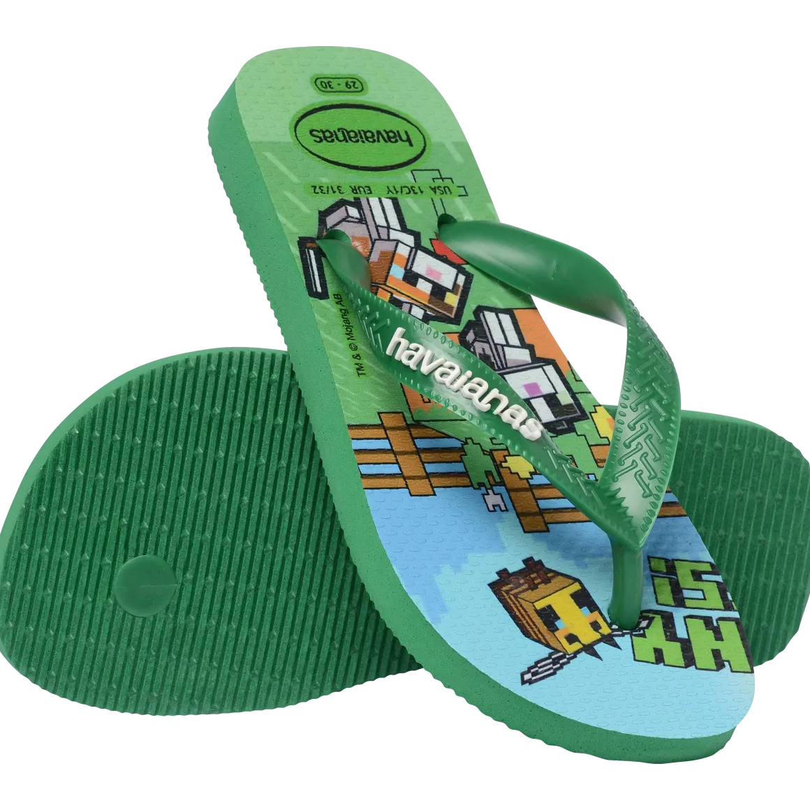 Ciabatte Infradito Verdi da Bambino a tema Minecraft Havaianas
