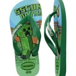 Ciabatte Infradito Verdi da Bambino a tema Minecraft Havaianas