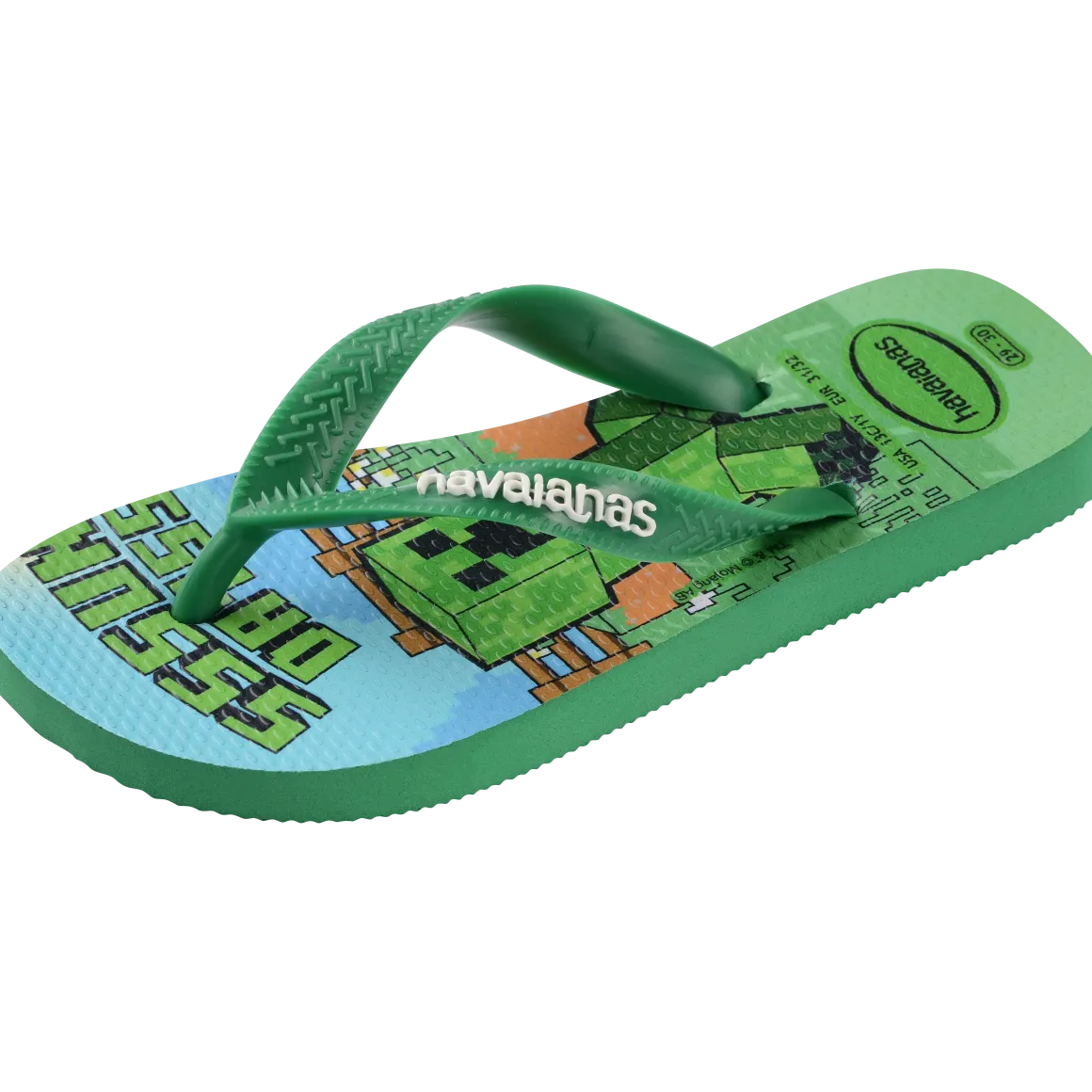 Ciabatte Infradito Verdi da Bambino a tema Minecraft Havaianas