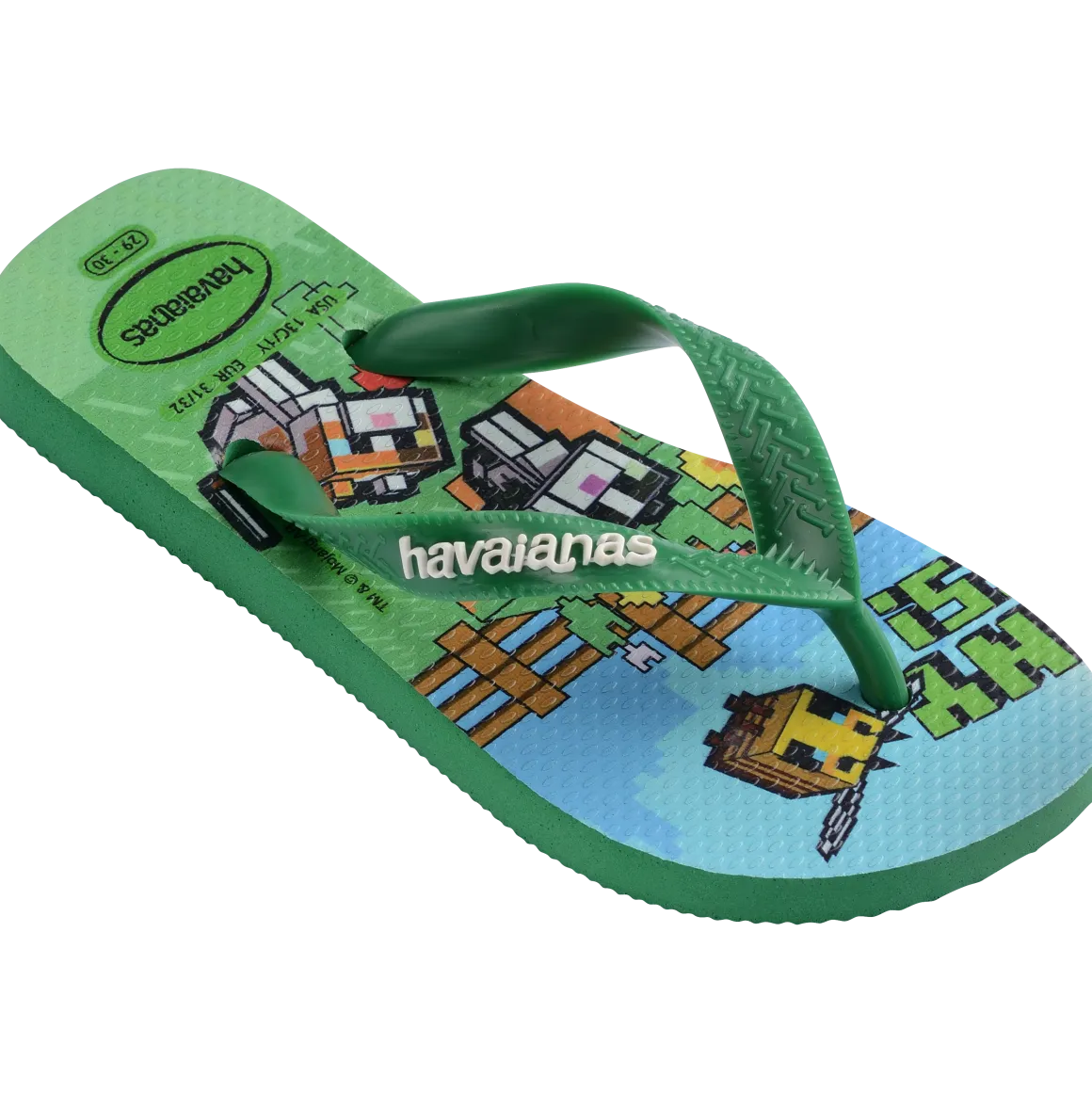 Ciabatte Infradito Verdi da Bambino a tema Minecraft Havaianas