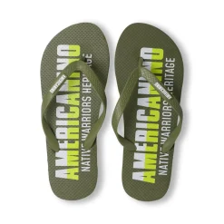 Ciabatte infradito verdi militare da Uomo con stampa logo Americanino