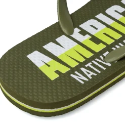 Ciabatte infradito verdi militare da Uomo con stampa logo Americanino