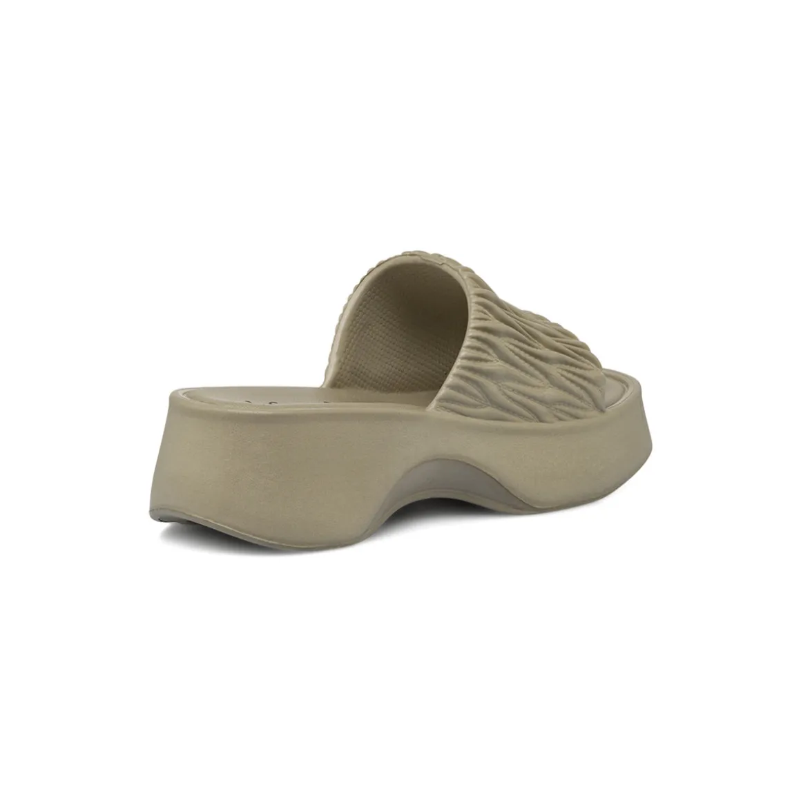 Ciabatte in gomma da Donna beige effetto plissé con zeppa De Fonseca