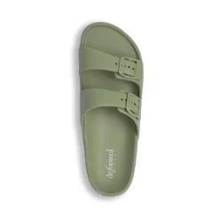 Ciabatte in gomma da Uomo verde militare con fibbie De Fonseca