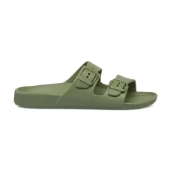 Ciabatte in gomma da Uomo verde militare con fibbie De Fonseca