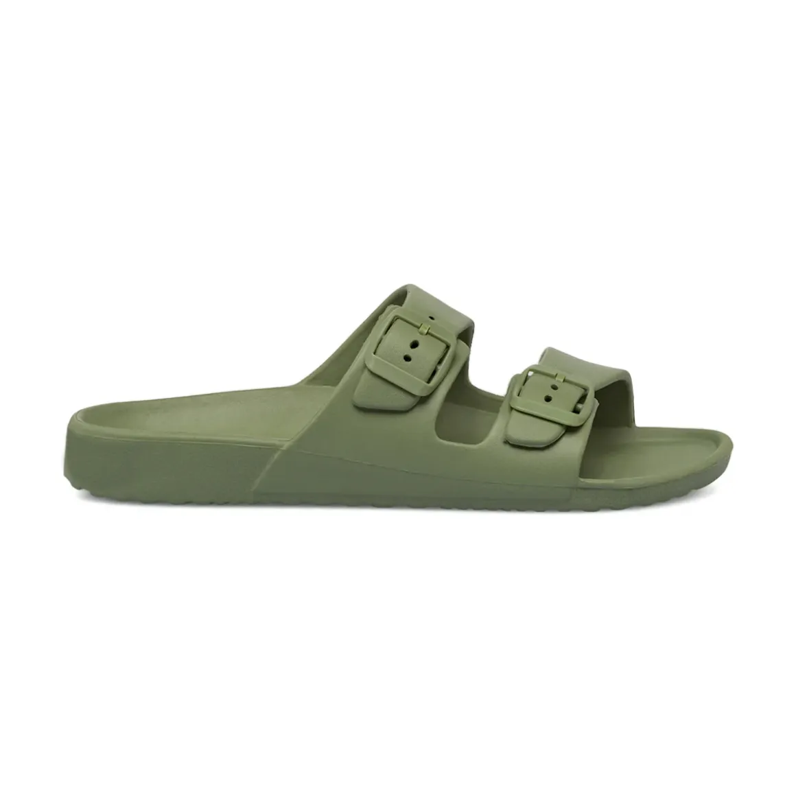 Ciabatte in gomma da Uomo verde militare con fibbie De Fonseca