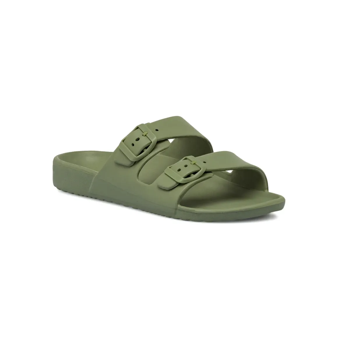 Ciabatte in gomma da Uomo verde militare con fibbie De Fonseca
