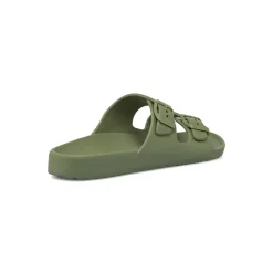 Ciabatte in gomma da Uomo verde militare con fibbie De Fonseca