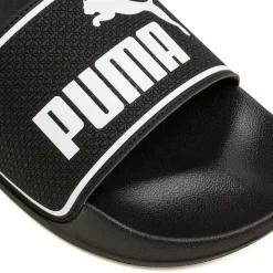 Ciabatte nere da uomo con logo a contrasto Puma Leadcat