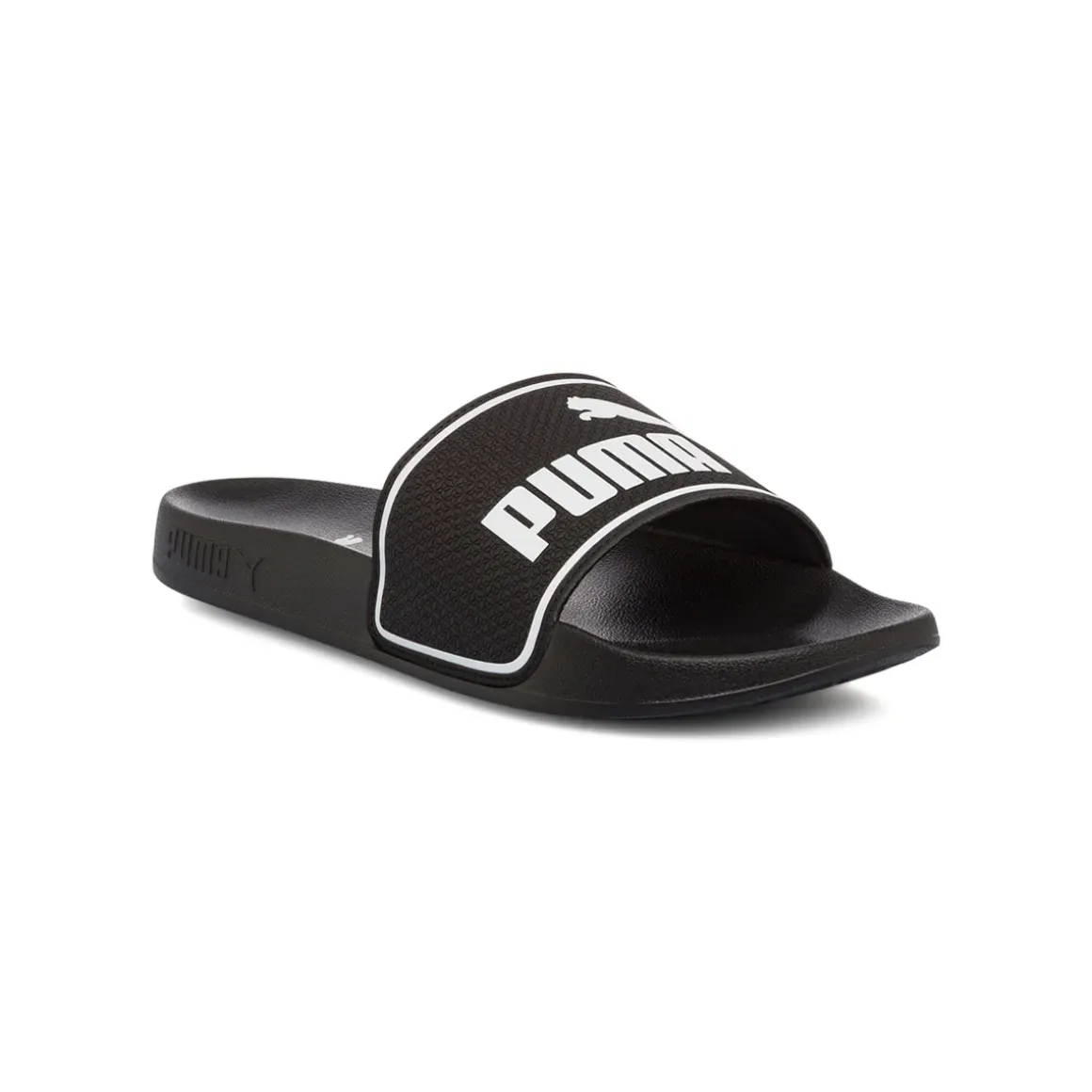 Ciabatte nere da uomo con logo a contrasto Puma Leadcat