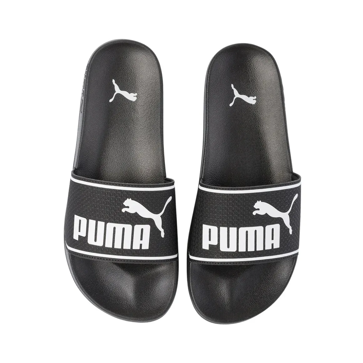 Ciabatte nere da uomo con logo a contrasto Puma Leadcat
