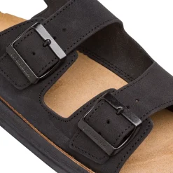 Ciabatte nere da Uomo con sottopiede in pelle e fibbie Carrera Jeans