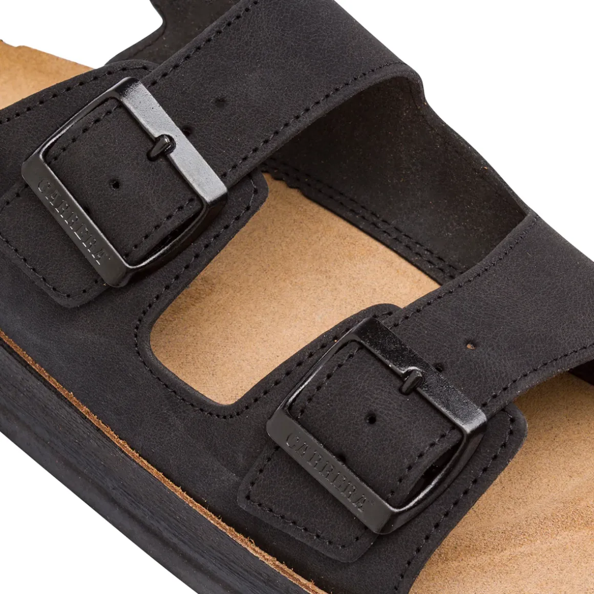 Ciabatte nere da Uomo con sottopiede in pelle e fibbie Carrera Jeans